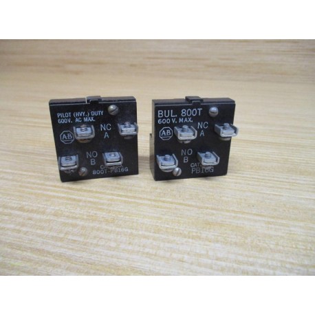 Allen Bradley 800T-PB16G Green Push Button Contact Only (Pack of 2) - Used