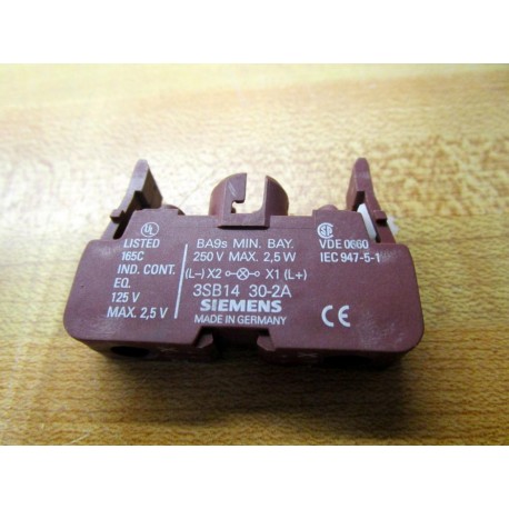Siemens 3SB1430-2A Lamp Power Module 3SB14302A WO Bulb - New No Box