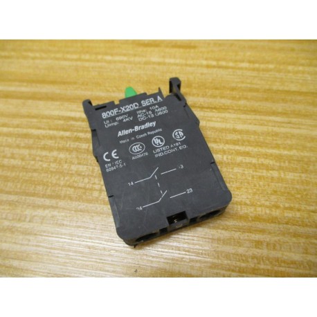 Allen Bradley 800F-X20D Contact Block 800FX20D - New No Box