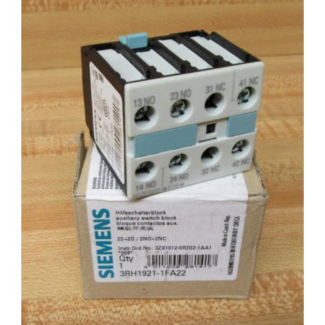 Siemens 3RH1921-1FA22 Switch Block 3RH19211FA22