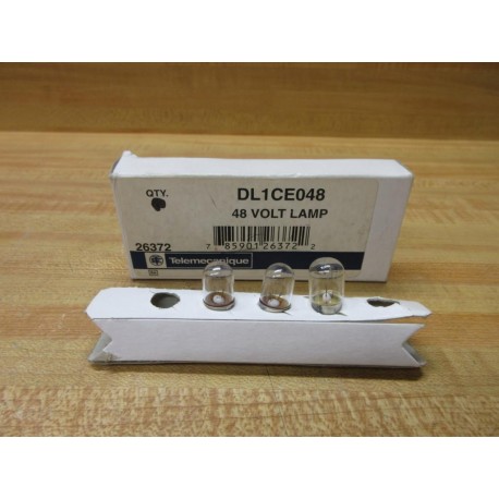 Telemecanique DL1CE048 Miniature Lamp, Light Bulb (Pack of 3)
