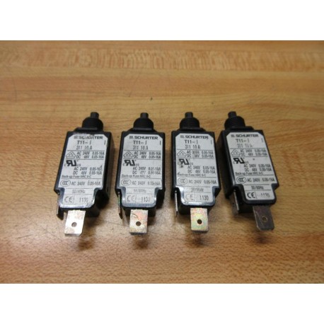 Schurter T11-311 10A Circuit Breaker T11311 (Pack of 4) - Used