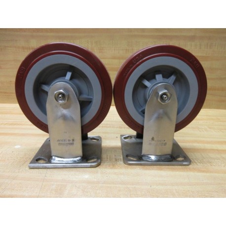 Colson 6X2 Caster Wheel 6" Rigid Plate, 4-5 SER.6" (Pack of 2) - Used