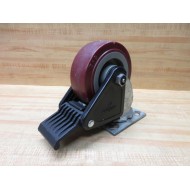 Colson 5X2 Caster Wheel 5" Swivel Plate, WTech-Lock Brake - Used