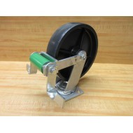 Generic 8X2 Caster Wheel Black, Swivel WPoly Cam Brake - Used