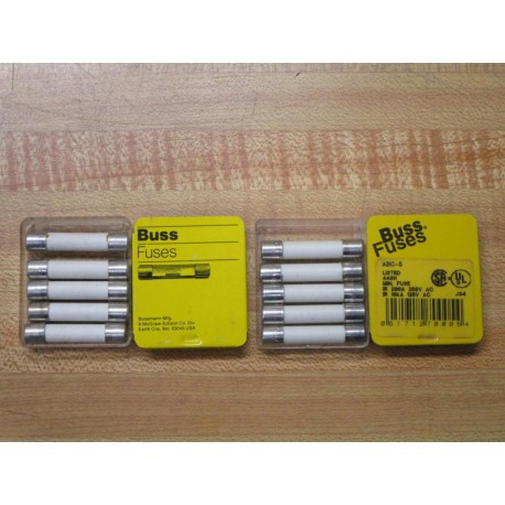 Buss ABC-5 Bussmann Fuse Cross Ref 6F043 White (Pack of 10)