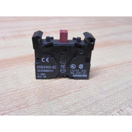 Siemens 3SB3403-0C Contact Block 3SB34030C - New No Box