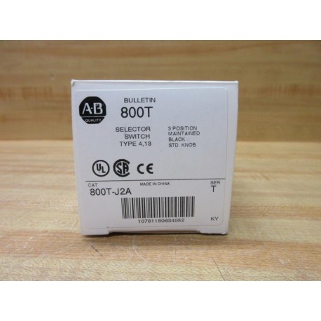 Allen Bradley 800T-J2A Selector Switch 800TJ2A EMPTY BOX ONLY! Series T