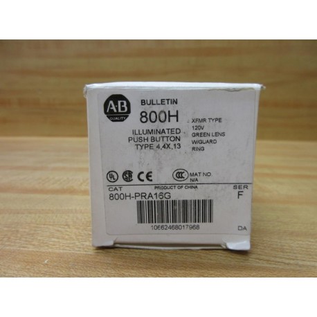 Allen Bradley 800H-PRA16G Illuminated Push Button EMPTY BOX ONLY!