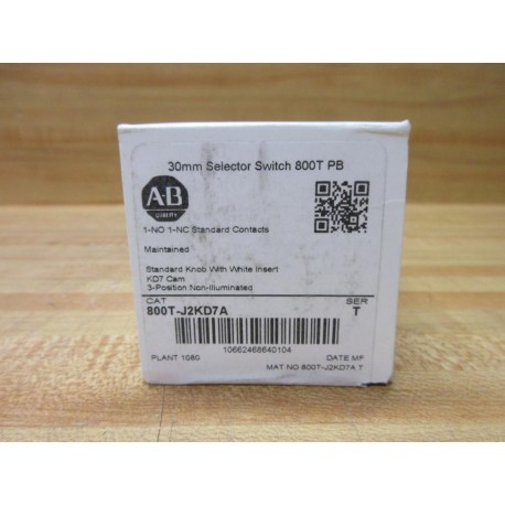 Allen Bradley 800T-J2KD7A Selector Switch EMPTY BOX ONLY!