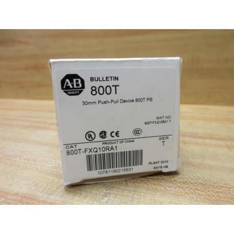 Allen Bradley 800T-FXQ10RA1 Push Button EMPTY BOX ONLY!!