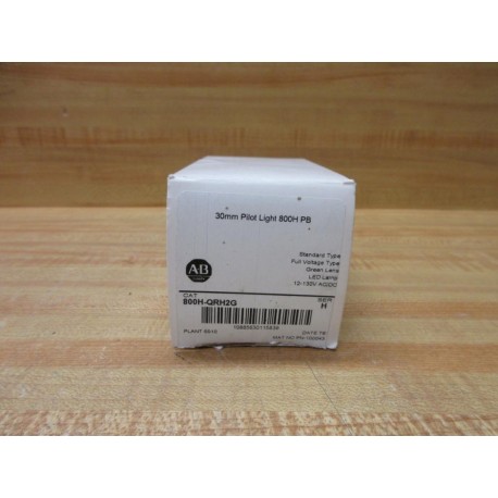 Allen Bradley 800H-QRH2G Pilot Light 800HQRH2G EMPTY BOX ONLY!