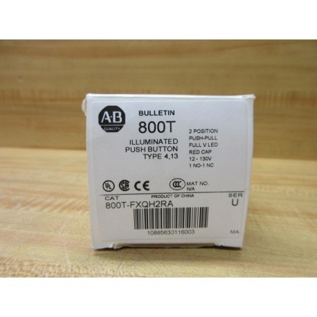 Allen Bradley 800T-FXQH2RA PushPull 800TFXQH2RA EMPTY BOX ONLY!