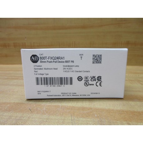 Allen Bradley 800T-FXQ24RA1 Button 800TFXQ24RA1 EMPTY BOX ONLY!!