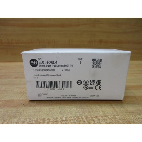Allen Bradley 800T-FX6D4 Button 800TFX6D4 EMPTY BOX ONLY!! Series T