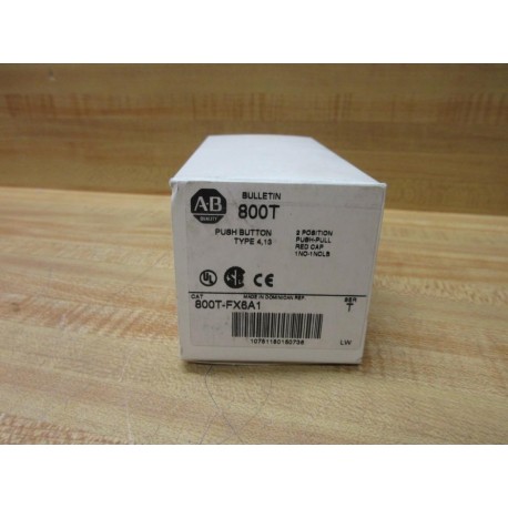 Allen Bradley 800T-FX6A1 Push Button 2-Pos EMPTY BOX ONLY!!