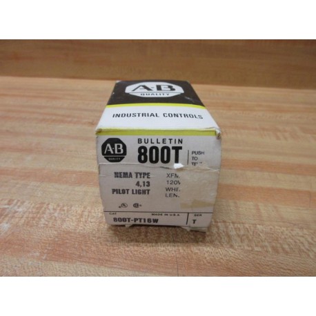 Allen Bradley 800T-PT16W Pilot Light 800TPT16W EMPTY BOX ONLY!!