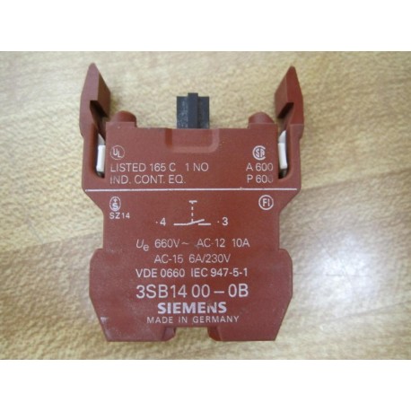 Siemens 3SB1400-0B Block 3SB14000B 3SB1-400-0B - New No Box