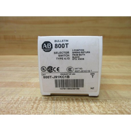 Allen Bradley 800T-J91KC1B Selector Switch EMPTY BOX ONLY!