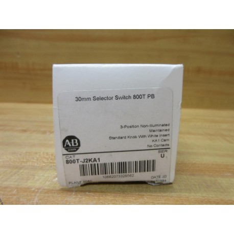 Allen Bradley 800T-J2KA1 3-Pos. Selector Switch 800TJ2KA1 EMPTY BOX ONLY!