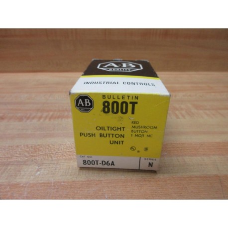 Allen Bradley 800T-D6A Push Button 800TD6A EMPTY BOX ONLY!