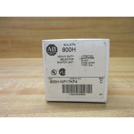 Allen Bradley 800H-NP17KF4 Selector Switch 800HNP17KF4 EMPTY BOX ONLY!