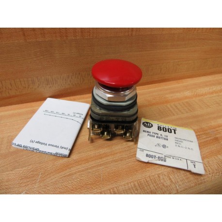 Allen Bradley 800T-D6B Pushbutton 800TD6B W(2) 800T-XA - New No Box