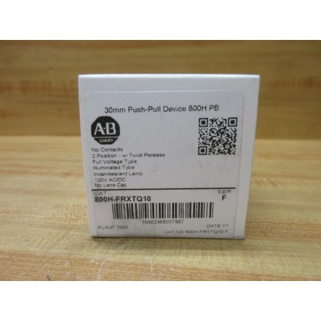 Allen Bradley 800H-FRXTQ10 Illuminated Push-Pull Device EMPTY BOX ONLY!