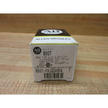 Allen Bradley 800T-FXJQ24RD4 Illuminated Push Button EMPTY BOX ONLY!