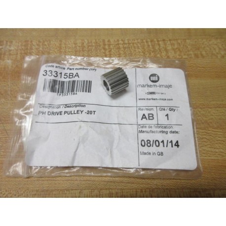 Markem-Imaje 33315BA PH Drive Pulley