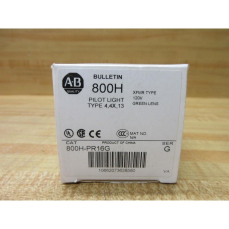 Allen Bradley 800H-PR16G Pilot Light 800HPR16G EMPTY BOX ONLY! Series G