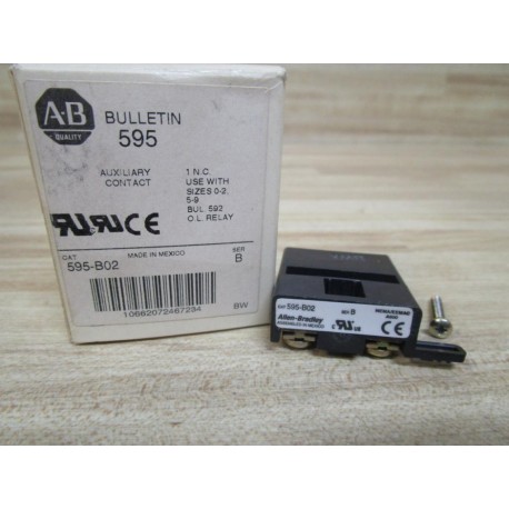 Allen Bradley 595-B02 Auxiliary Contact 595B02