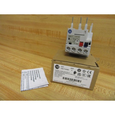 Allen Bradley 193-T1AA63 Thermal Overload Relay 193T1AA63