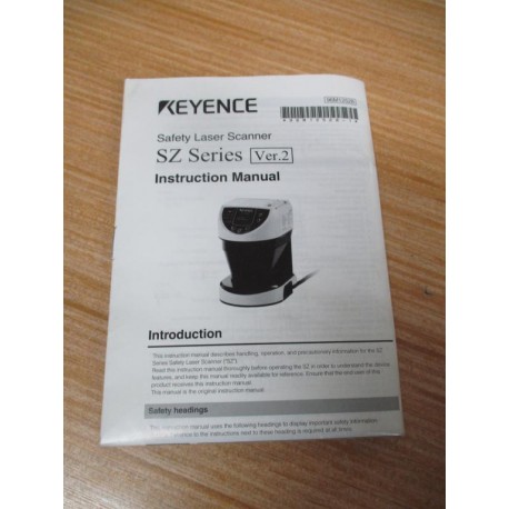 Keyence 96M12528 Safety Laser Scanner Instruction Manual - New No Box