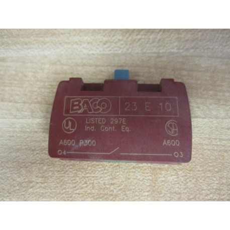 Baco 23-E-10 Contact Block 23E10 Red - New No Box