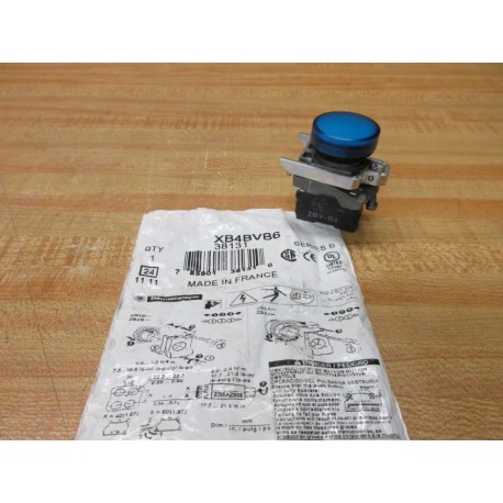 Telemecanique XB4BVB6 Schneider Electric Pilot Light Blue