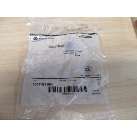 Allen Bradley 800T-N318G Green Bulb 800TN318G 6VACDC