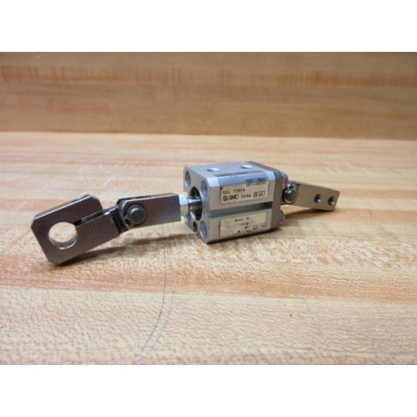 SMC CQSB12-10DCM Compact Cylinder CQSB1210DCM WSwivel Connectors - Used