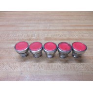 Telemecanique ZB4BA4 Schneider Red Flush Button (Pack of 5) - Used