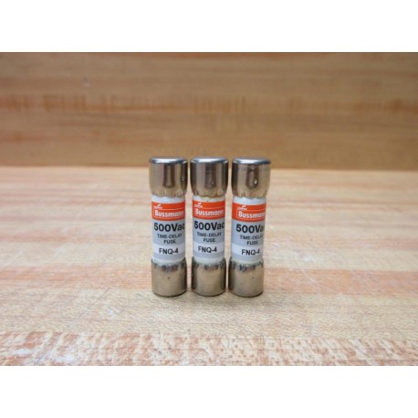 Buss FNQ-4 Bussmann Fuse Cross Ref 4XC54 (Pack of 3) - New No Box