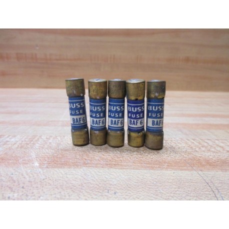 Buss BAF-6 Bussmann Fuse Cross Ref 6C169 (Pack of 5) - Used