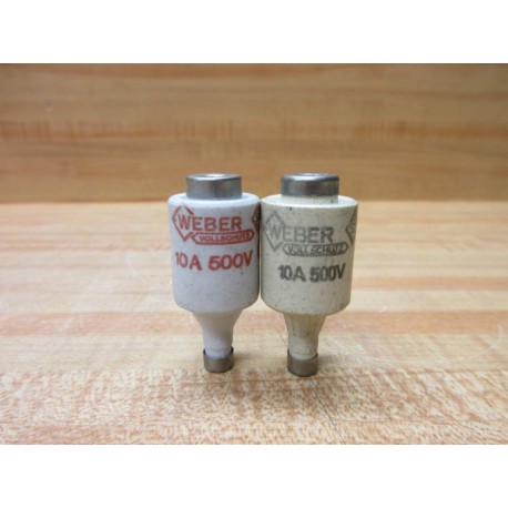 Weber 10A 500V Kema Keur Bottle Fuse (Pack of 2) - New No Box