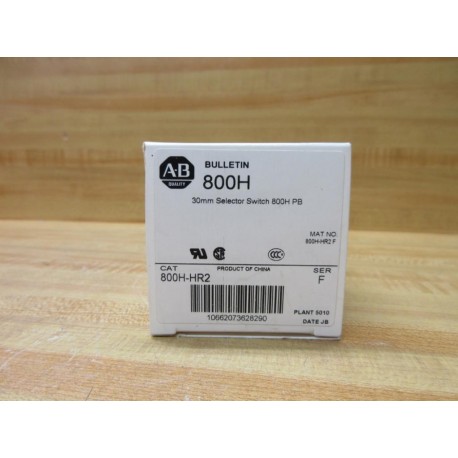 Allen Bradley 800H-HR2 Selector Switch 800HHR2 EMPTY BOX ONLY!