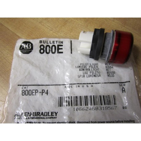 Allen Bradley 800EP-P4 Pilot Light 800EPP4 Series A Red