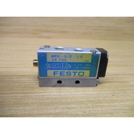 Festo MEH-52-18 Solenoid Valve 34755 WO Coil - Used