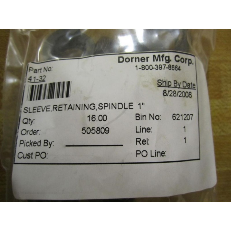 Dorner 41-32 Sleeve Retaing Spindle 1