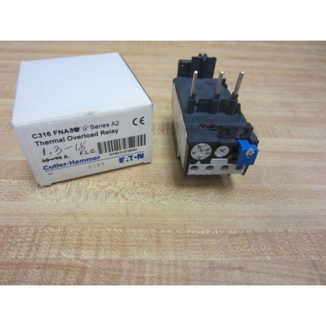 Cutler Hammer C316-FNA3G Eaton Overload Relay C316FNA3G 1.3-1.8A