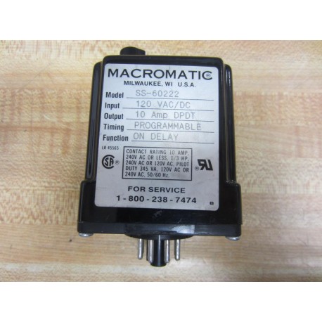 Macromatic SS-60222 Time Delay Relay SS60222 - New No Box