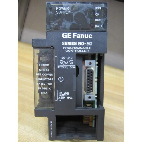 GE Fanuc IC693PWR321L Power Supply No Battery & Missing Covers - Used