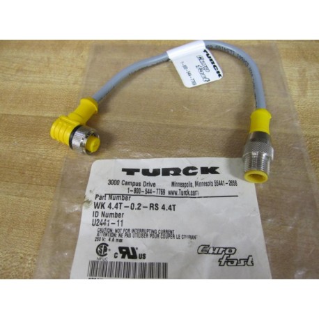 Turck WK4.4T-0.2-RS4.4T U2411-11Cordset  WK44T02RS44T